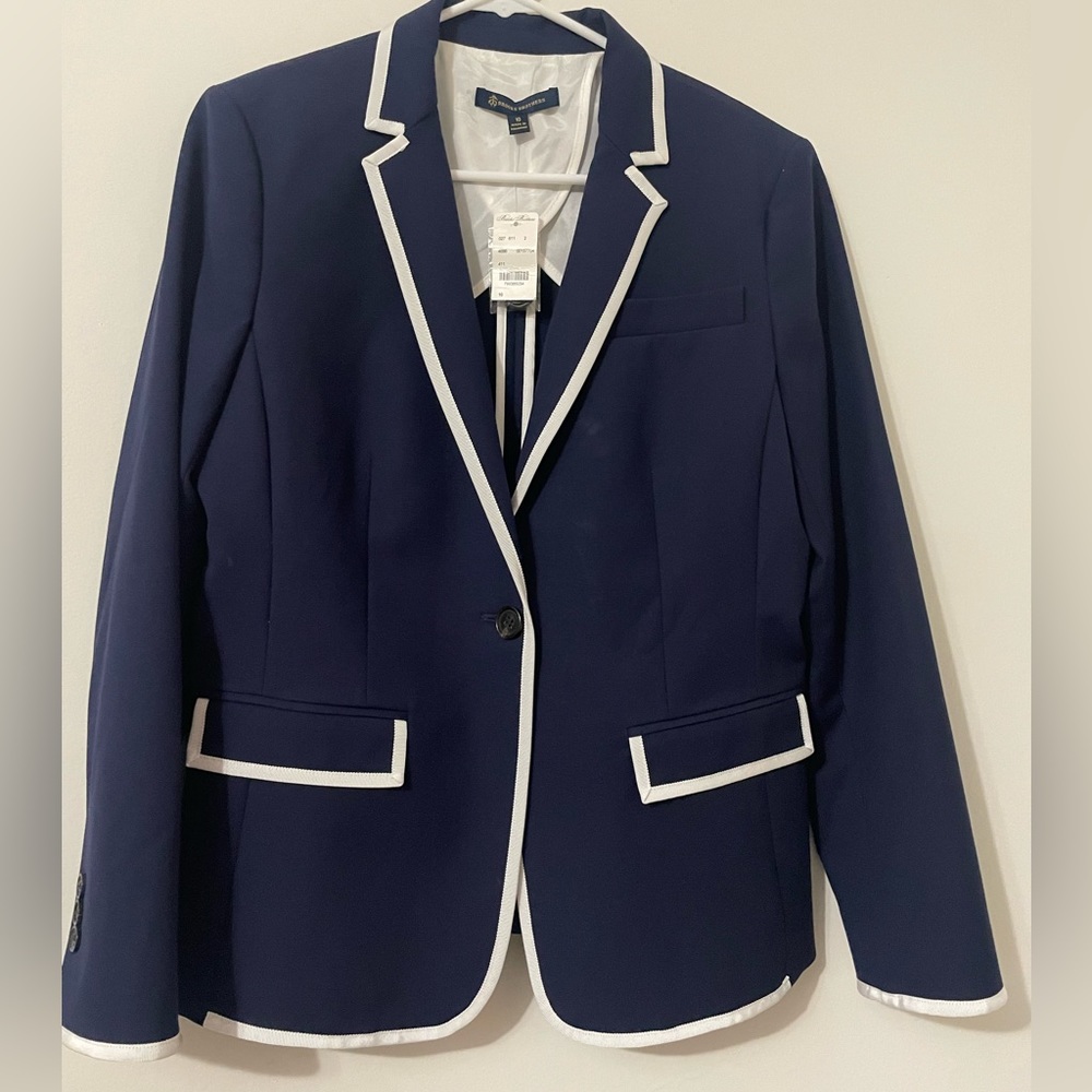 NWT | Brooks Brothers | Women’s Blue and White Blazer Jacket | Size 10